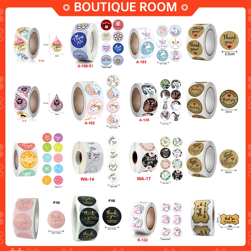 

Ready✨1 Roll (500 PCS) Sticker Label Makanan Tulisan Thank You For Your Order Stiker Packing Stikers Terimakasih BER