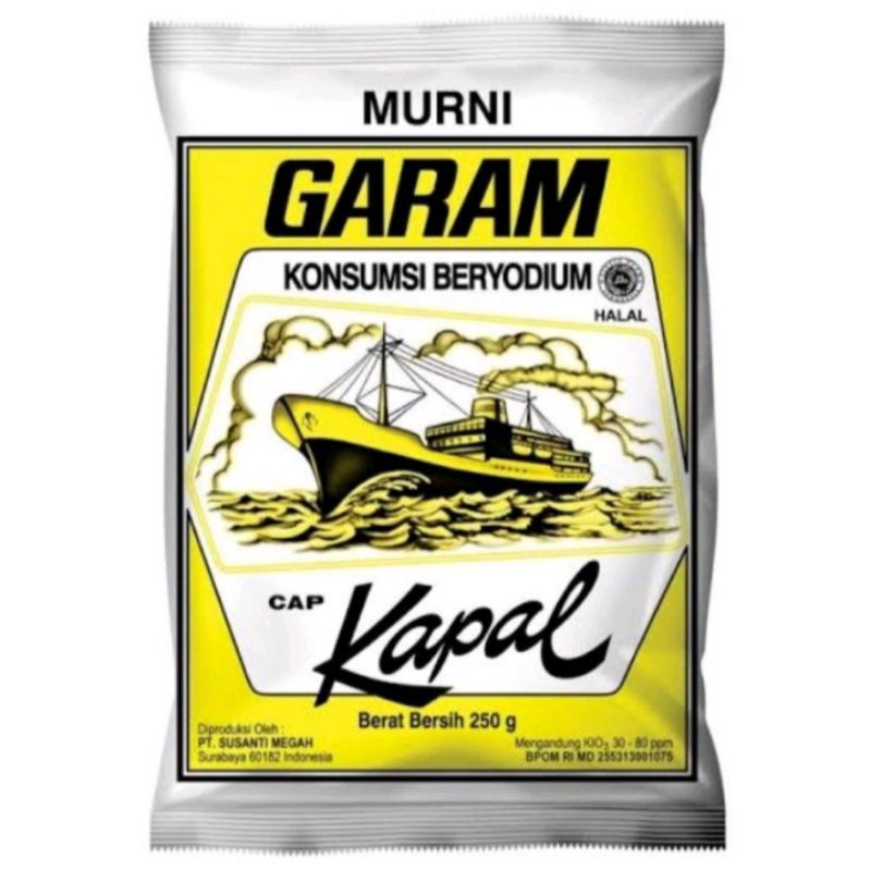 

GARAM Dapur Cap KAPAL Beryodium 250gr