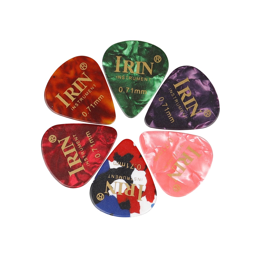 100pcs Pick Gitar Bahan Celluloid Anti Slip 0.71mm Bentuk Tetesan Air Warna-Warni