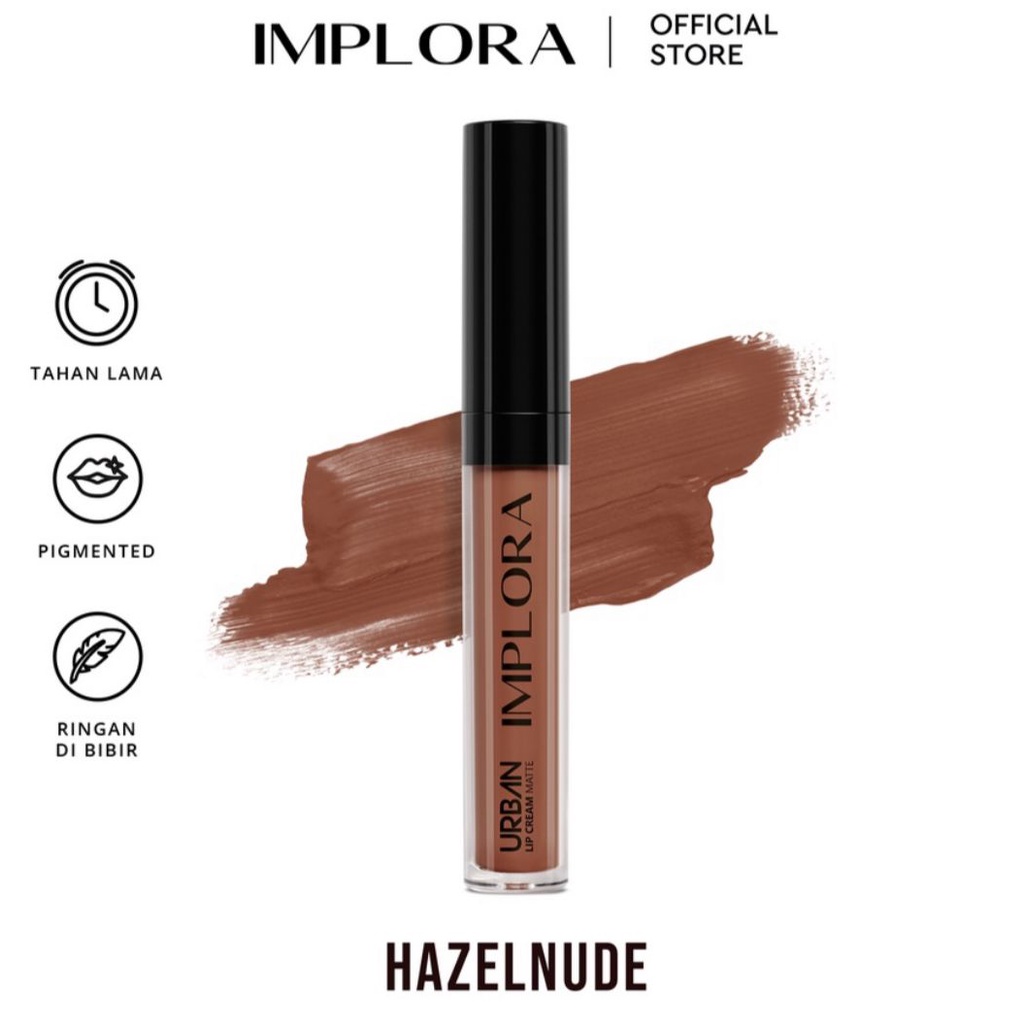 FREE BUBBLE WARP IMPLORA Urban Lip Cream Matte Original BPOM - Lipcream Surabaya-13 Hazelnude