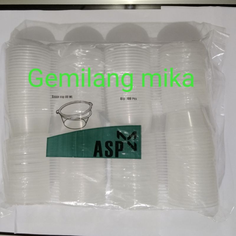 Cup sambel, saos, kecap, puding klip 60ml( isi 50 pcs)