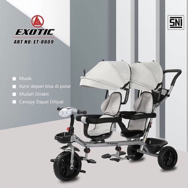 Kids Stroller sepeda stroller kembar bayi balita berdua boncengan exotic pacific 8809 8811