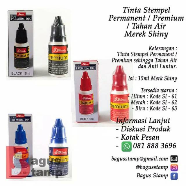

RB Tinta Stempel Permanent / Premium / plastik kaca kayu besi foil Tahan Air/ Anti Luntur TINTA