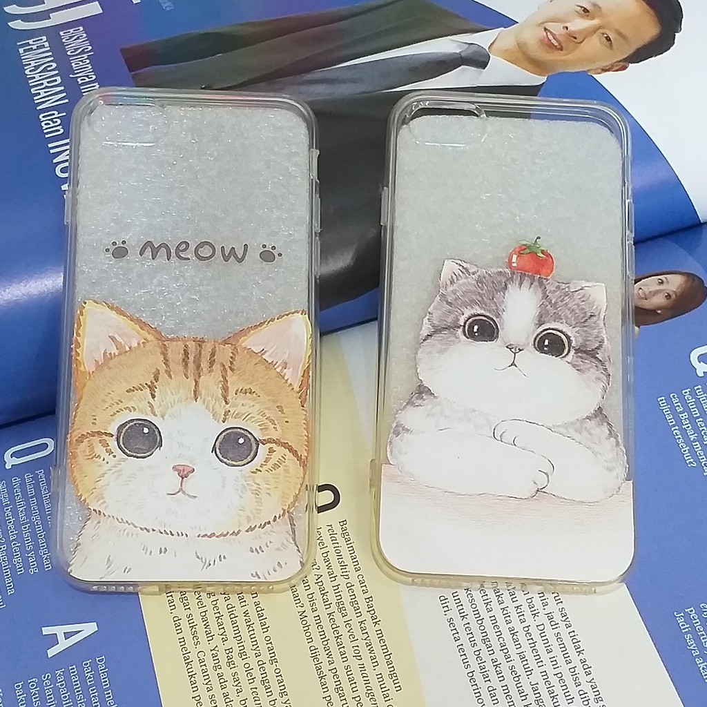 Casing Softcase Iphone 7 8 Gambar Kartun Kucing Lucu Emboss Silikon Shopee Indonesia