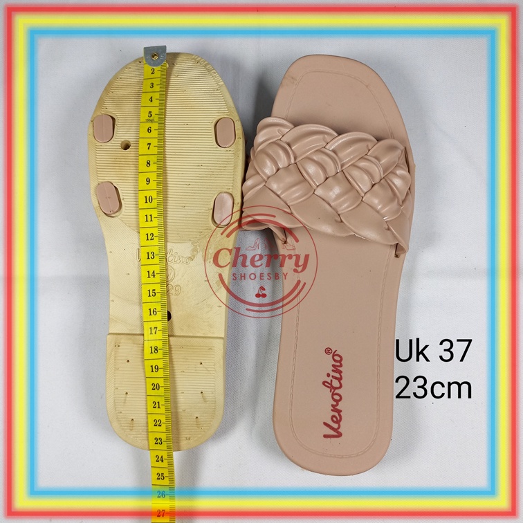 A729-29J Sandal Selop Wanita Verotino Sendal Slop Cewek Karet Motif Kepang Ketupat Glanzton