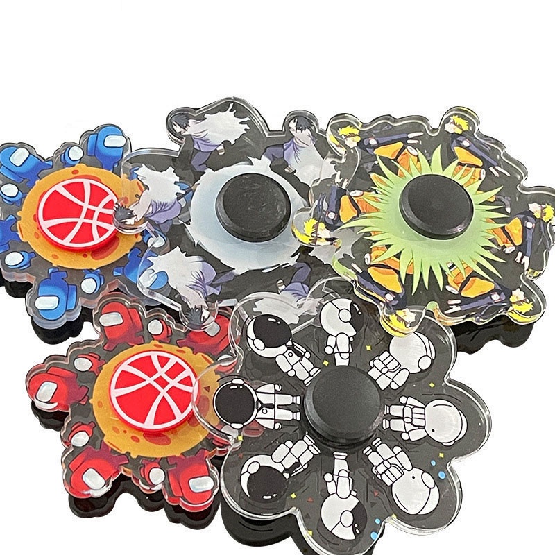 Fidget Spinner Gyro 3D Motif Karakter Kartun Mainan Penghilang Stres