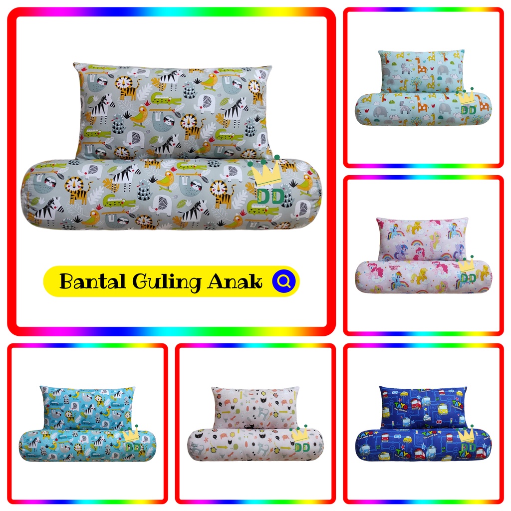 “GDD” Set Bantal Guling Anak Anak Set Bantal Guling Junior Set Bantal Guling Anak Balita Set Bantal 