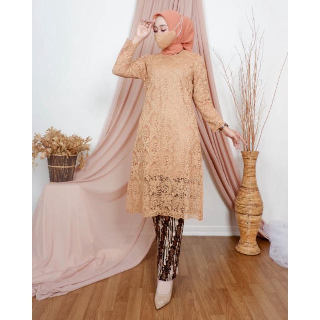 KAK&gt; SET KEBAYA MAHIRA - KEBAYA BRUKAT MODERN - TUNIK KEBAYA BRUKAT - BAJU KEBAYA PESTA CANTIK MODIS