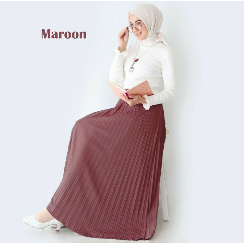 ROK PLISKET PREMIUM/ROK PANJANG MUSLIM/ROK MAYUNG BAHAN HYGET PREMIUM