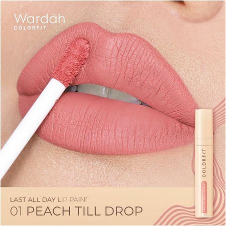 NEW WARDAH Colorfit Last All Day Lip Paint No. 01- Peach Till Drop 4,2 gr