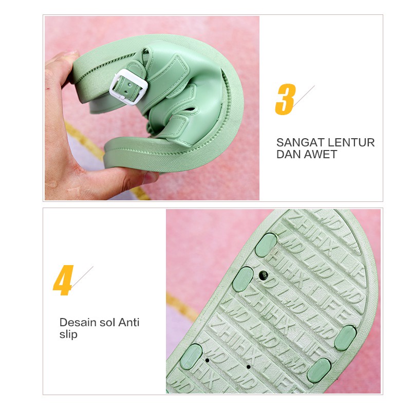 Sepatu Sendal Selop Karet Jelly Wanita Wonderly | Sandal Tali Jelly Cewek l 1962-WL2