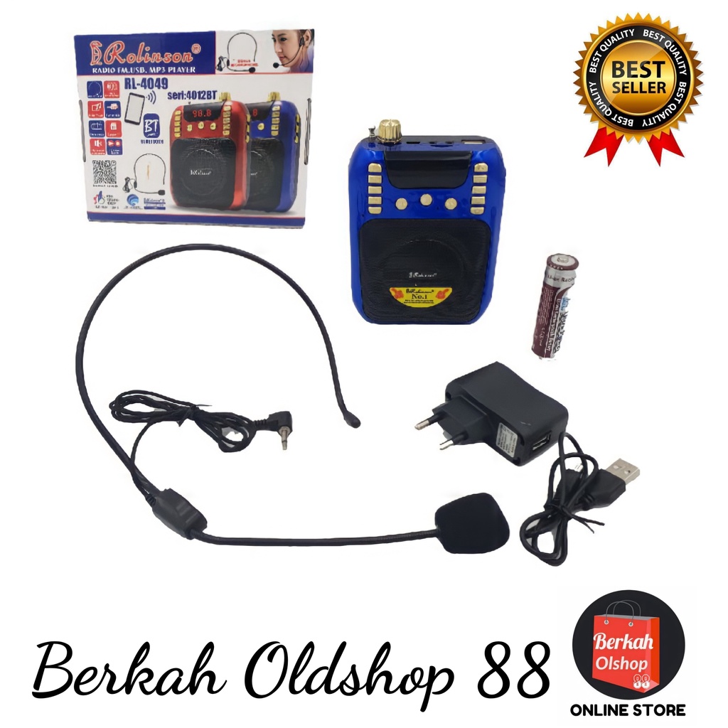 Berkah Oldshop 88 - Speaker Pinggang MP3 + Radio + Mic Rolinson RL- 4012