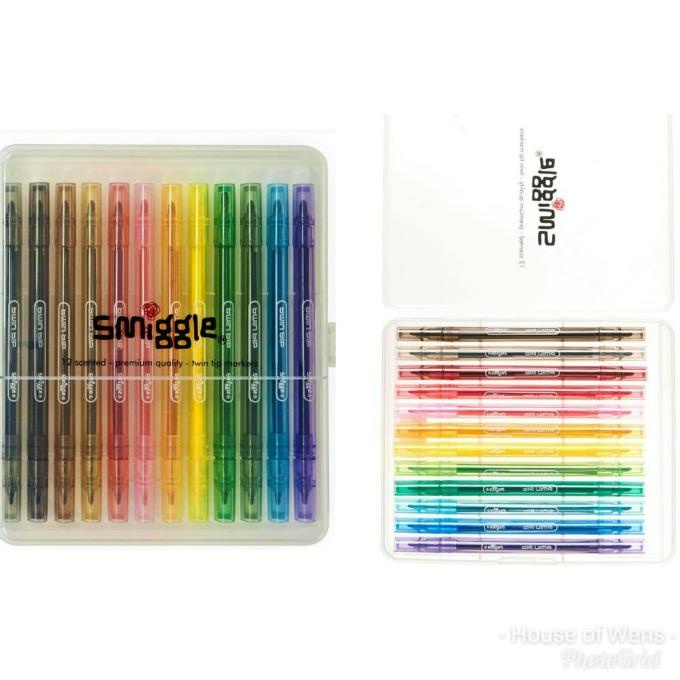 

SMIGGLE SCENTED TWIN TIP MARKER PACK X12 - SPIDOL DOUBLE SMIGGLE