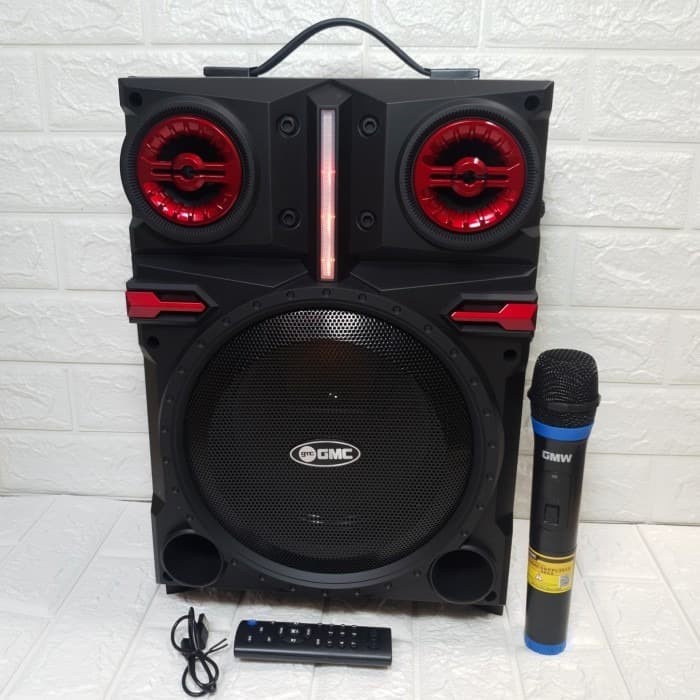 Speaker Bluetooth Portable GMC 897R 8 inch Speaker Bluetooth Karaoke Free Mic Wireless