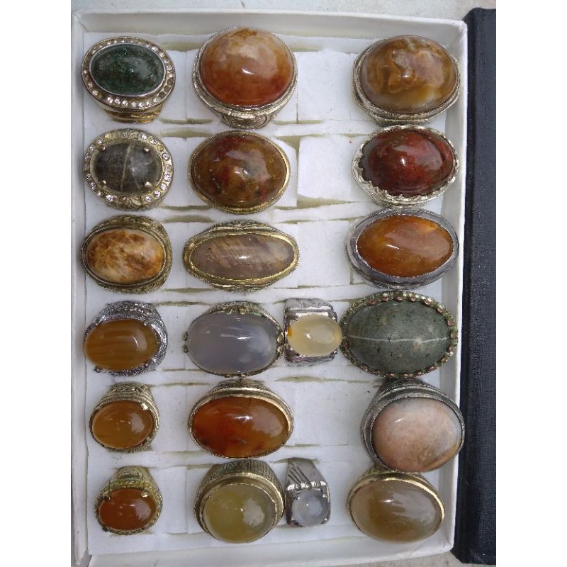 borongan cincin batu akik 20pcs