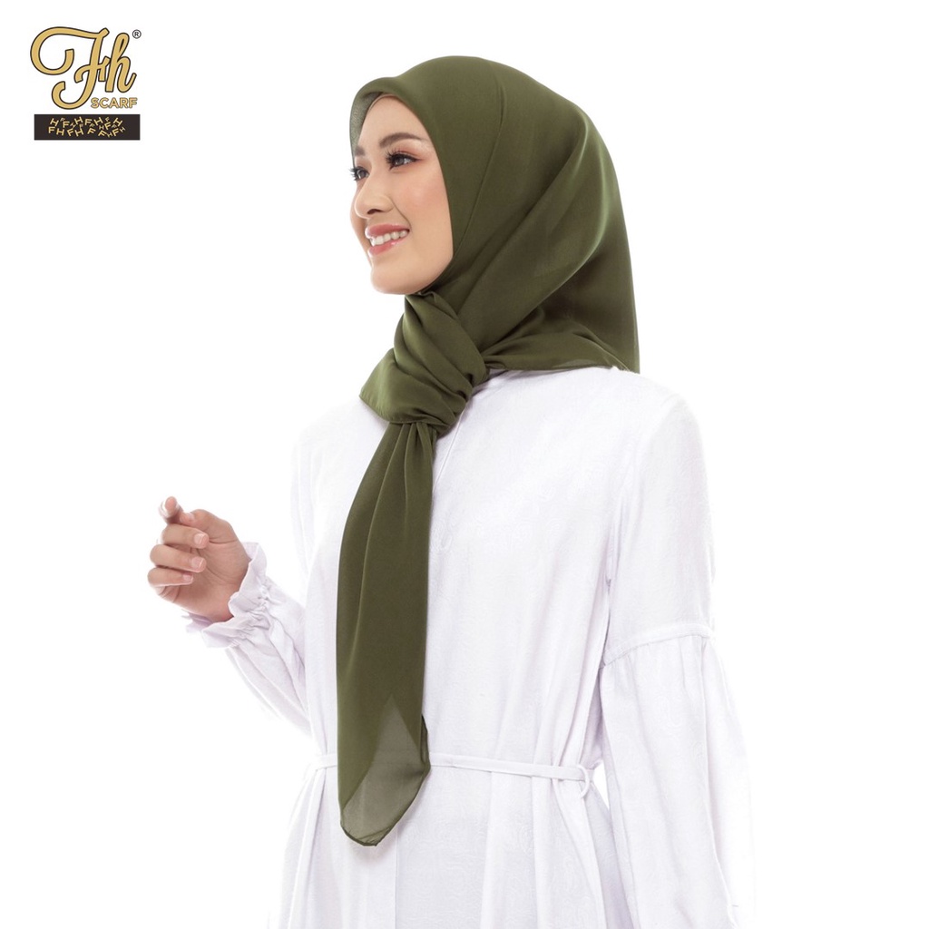 Hijab Segi Empat Bella Square Fine Potton 110 x 110 Jahit Neci Premium
