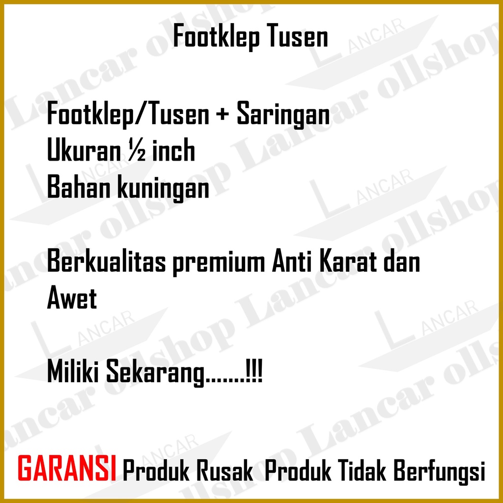 Foot klep kuningan 1/2