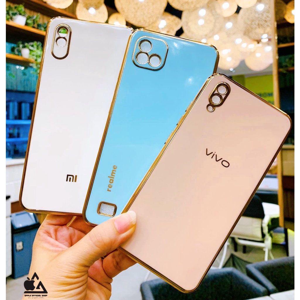 Softcase Candy Chrome REDmi 10 REALME C11 2021 C20 C21Y VIVO Y12 Y15 Y17 Y12S Y20/Y20i Y21 Y21s Y33s Logo Apple Model Ori Krom Camera Protection Silikon Case