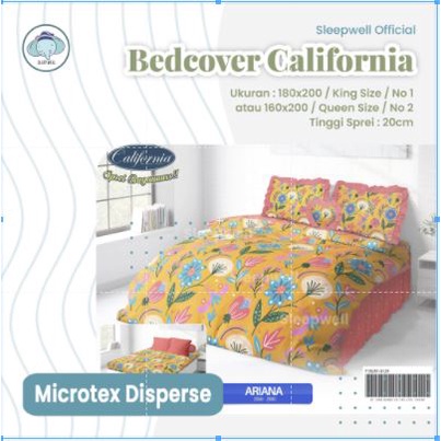 CALIFORNIA Set Bedcover + Sprei Rumbai 180x200 / 160x200 - King Queen Size SLEEPWELL