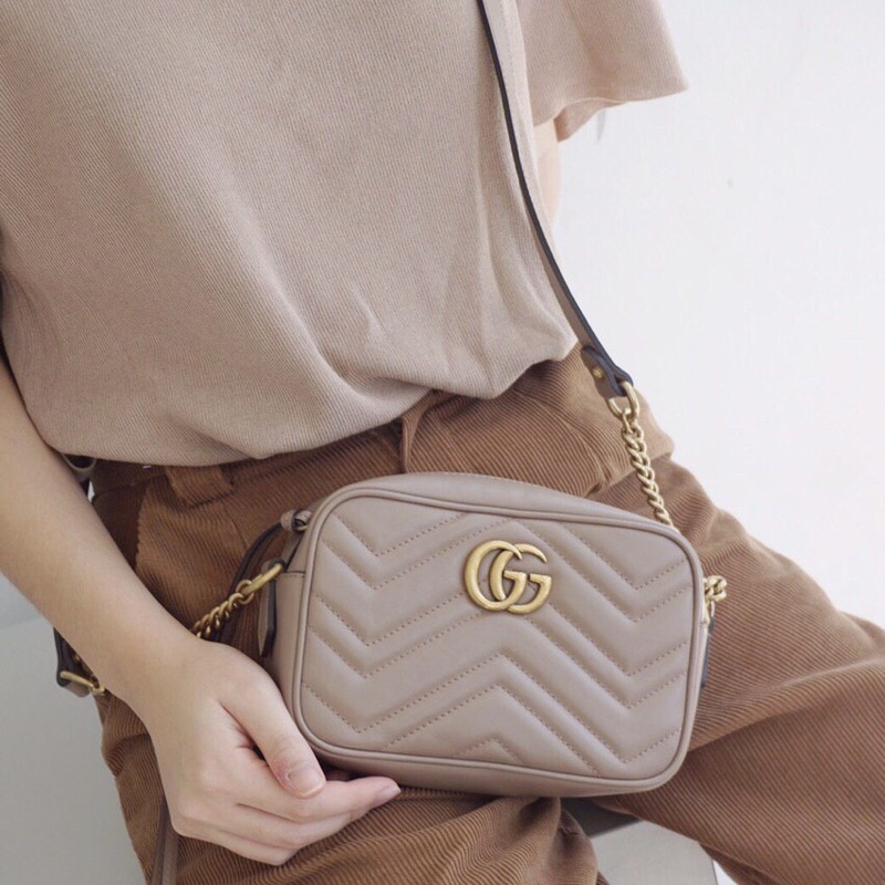 Original Gucci GG Marmont Matelasse Mini Camera Bag