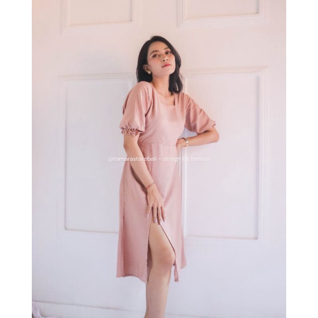 LONG DRES CASANDRA DRESS PANJANG CASUAL POLOS