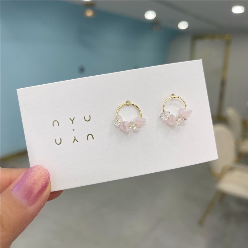 Anting Kristal Bahan 925 Silver Gaya Jepang Dan Korea Untuk Wanita