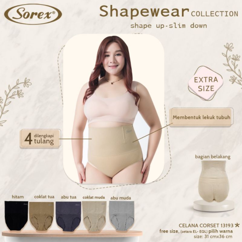 Sorex CC 13193 Celana Corset Pelangsing Shapewear Collection Extrasize Jumbo Setara Ukuran EL-EQL