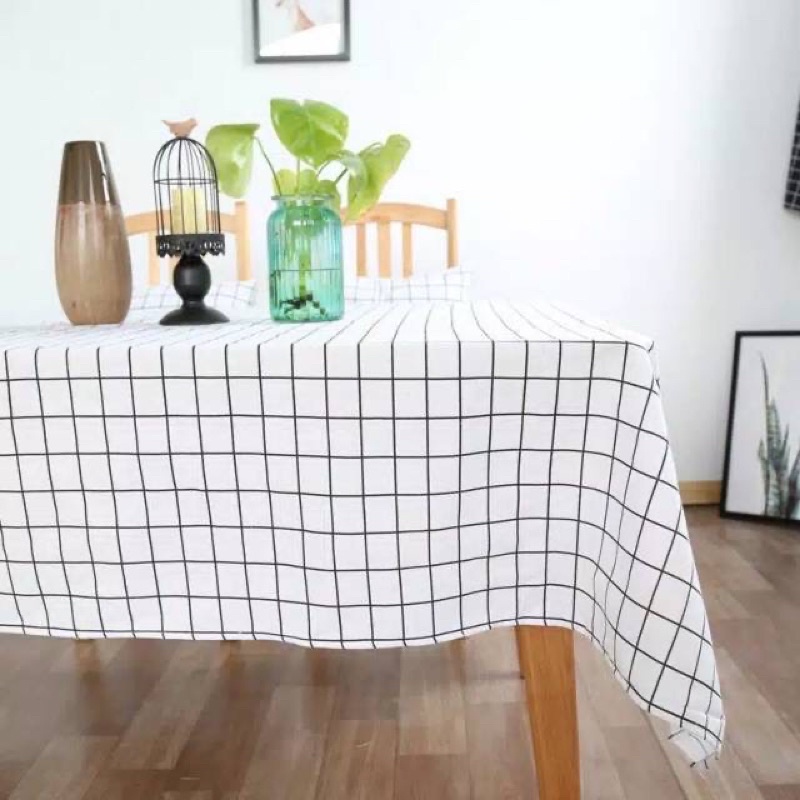 TAPLAK MEJA BAHAN KAIN MINIMALIS MODERN MOTIF KOTAK