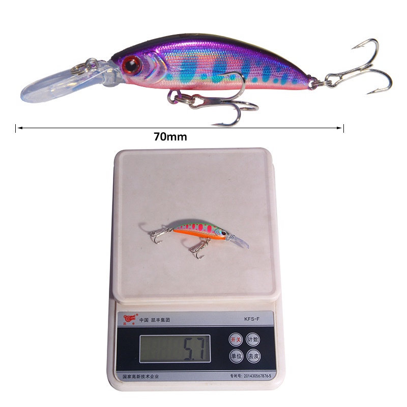 5 Colors Mini Minnow Lure 1PCS 6g/7cm Top Water Fishing Lure Bait SwimBait Lure Plastic Bait