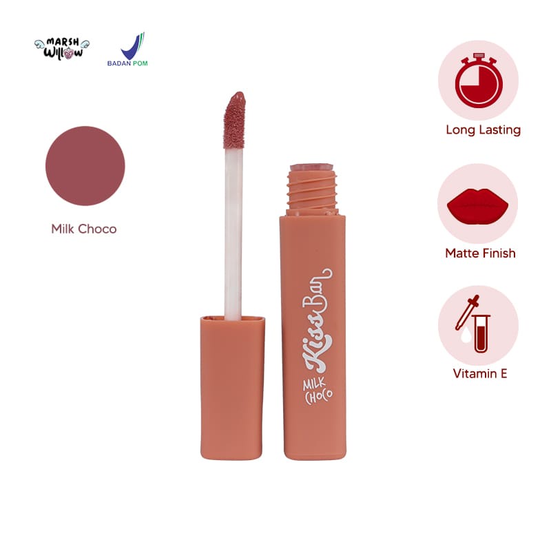 MARSHWILLOW KISS BAR CHOCO CHIP, LIP LIQUIDE WITH VIT.E, LIPSTICK by NATASHA WILONA