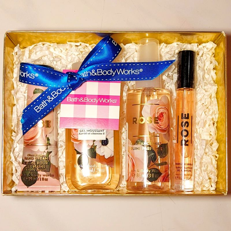 BBW ROSE TRAVEL SIZE GIFT SET PAKET BATH &amp; BODY WORKS