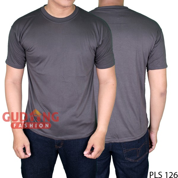 Kaos Elegan Simple Polos Pria Lengan Pendek PLS 126