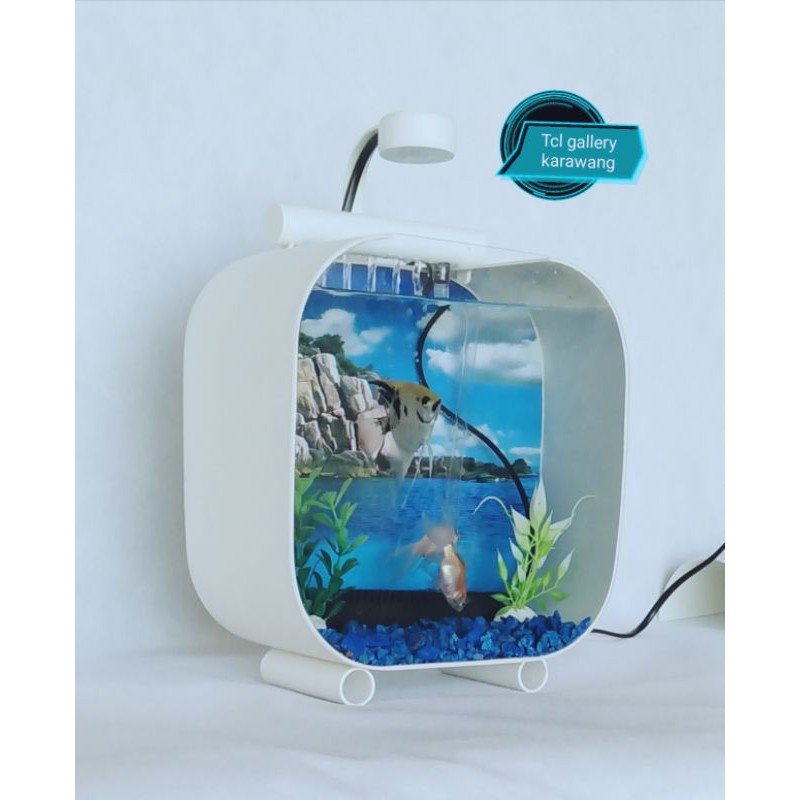 Aquarium Mini Akrilik Pipa PVC Fullset Lengkap
