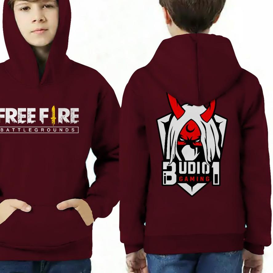 ✪ Jaket Anak Laki Laki/Jaket Anak/Hoodie Anak Free Fire Budi01 Anak Gaming Bahan Fleece Tebal 3-10 T