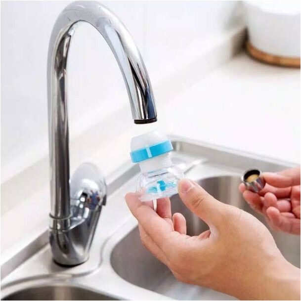 Water Filter Saringan Kran Air Wastafel Sambungan Tambahan Extender Keran Air Aerator Putar 360
