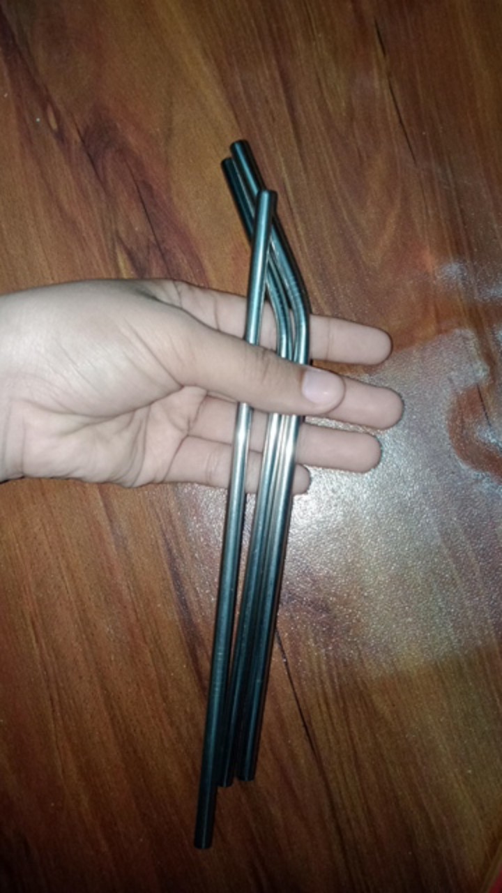 Sedotan Stainless Reusable Lurus Dan Bengkok Murah Stainless Straw Alat Restaurant Aksesoris Dapur