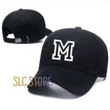 TOPI BASEBALL PREMIUM INISIAL HURUF M CUSTOM NAMA LOGO SENDIRI