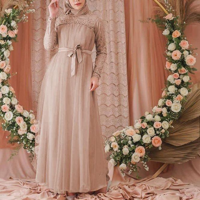 ➲ Maxi mikayla/Gamis brukat/gamis terbaru 2021/gamis modern wanita/gamis /baju gamis muslim/dress wa
