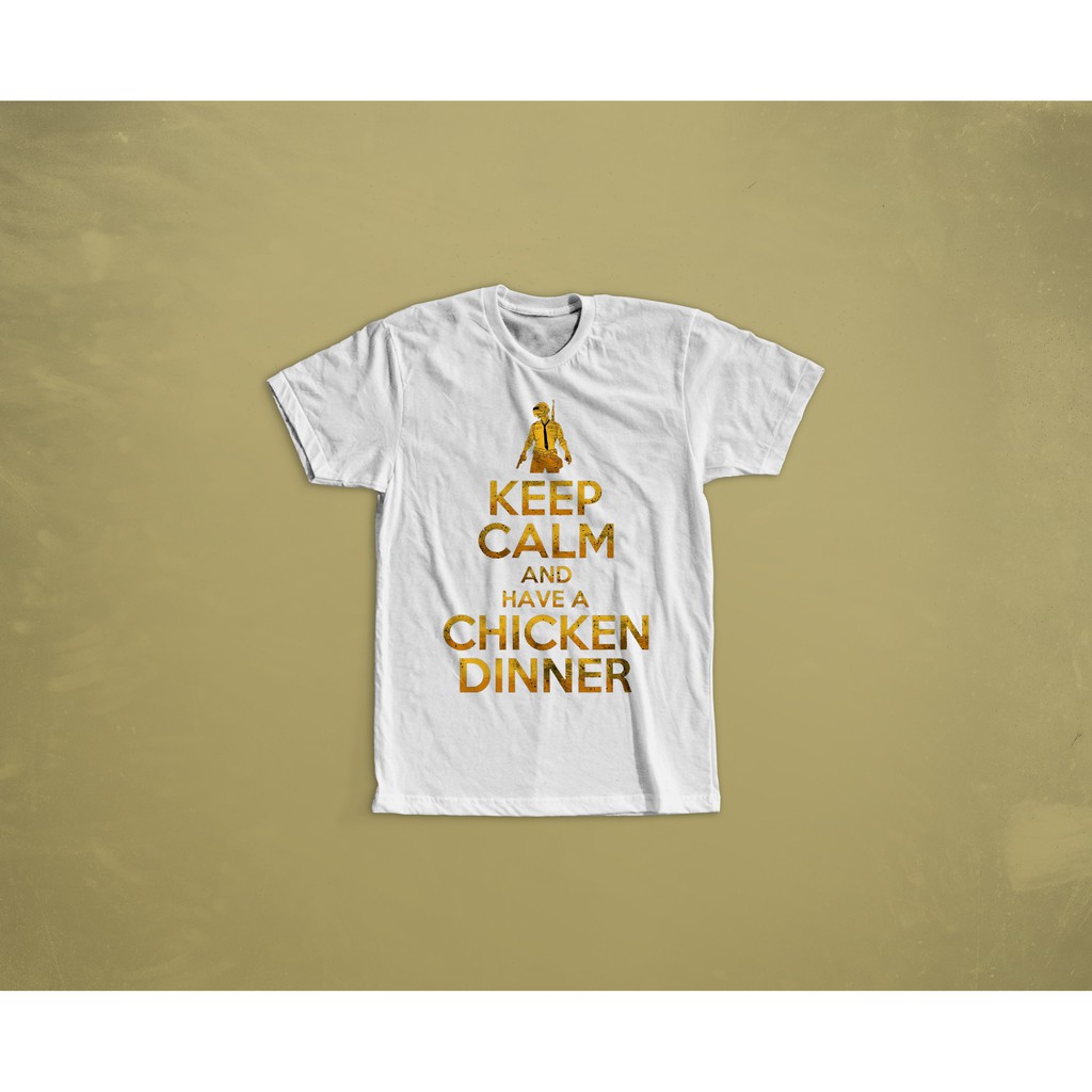 KAOS BAJU TSHIRT COMBED 30S PUBG  KEEP CALM CHICKEN DINNER