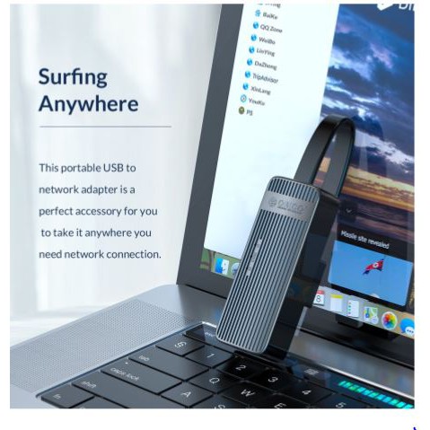 Usb 3.0 to Lan orico 1Gbps ethernet cable adapter for laptop pc utk-u3 - Usb3.0 to rj45 gigabit 1000Mbps