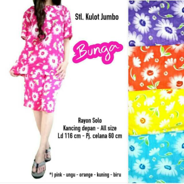 setelan kulot jumbo bunga