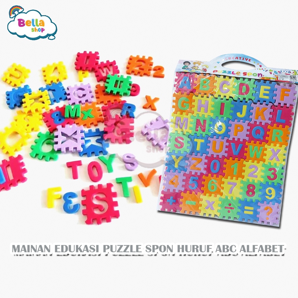 MAINAN EDUKASI PUZZLE SPON HURUF ABC ALFABET 818-BELLA SHOP