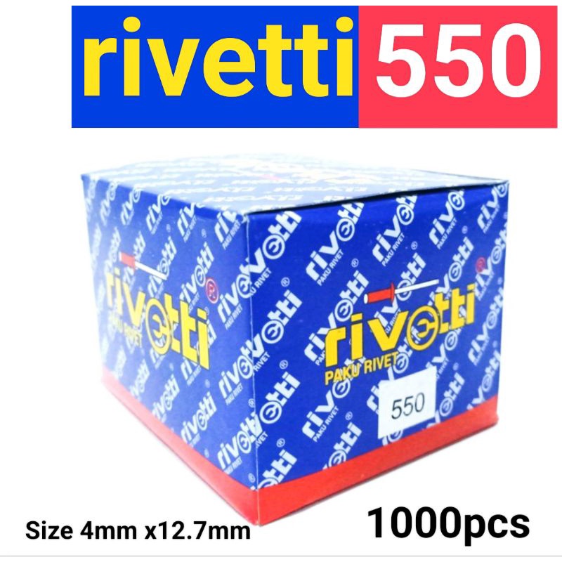 Paku Rivet Rivetti 550 Size 4mm x 12.7mm isi 1000 pcs