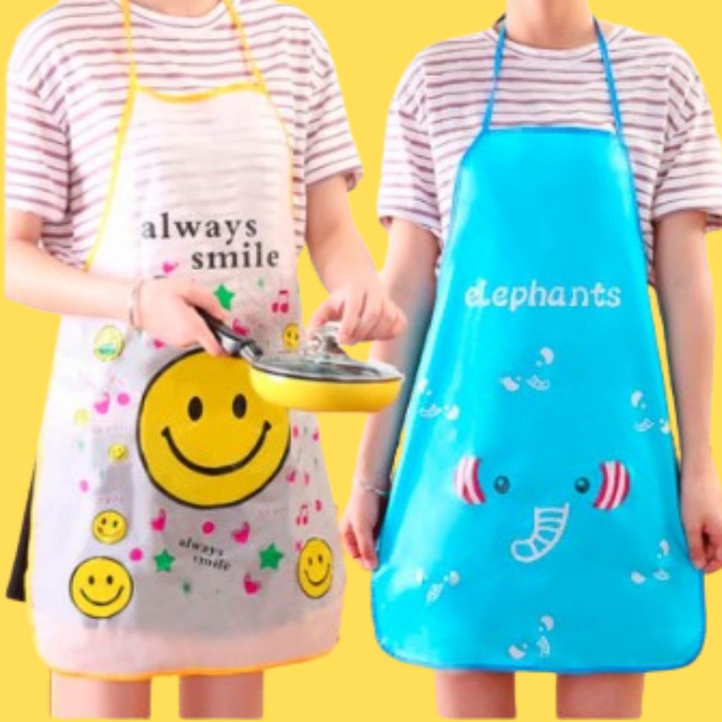 Celemek Anti Air Apron Masak Waterproof Karakter Hewan Lucu