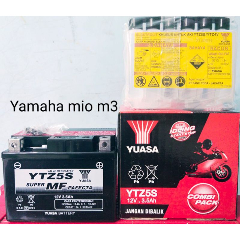 aki yuasa yamaha mio m3 fi type ytz5s