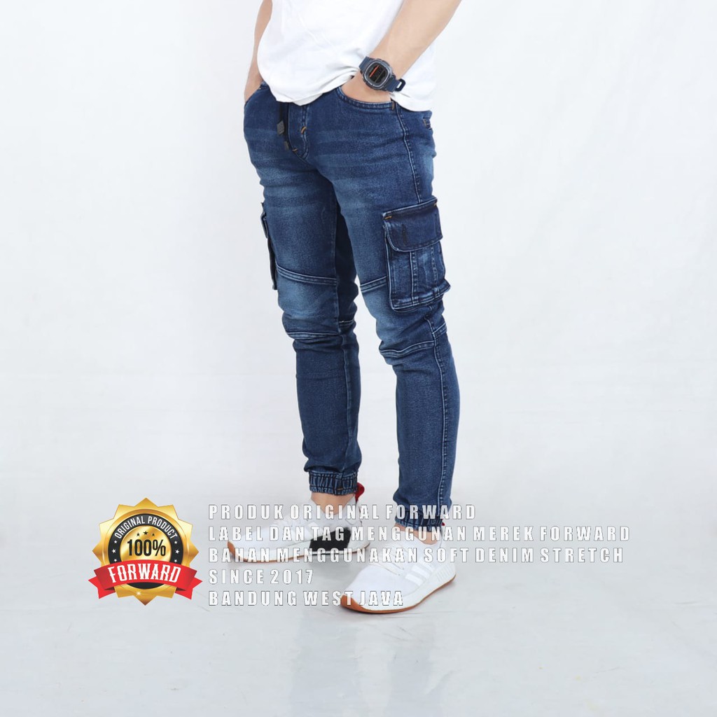 Celana Joger Cargo Jeans Denim Pria Original Forward Bandung-Cod