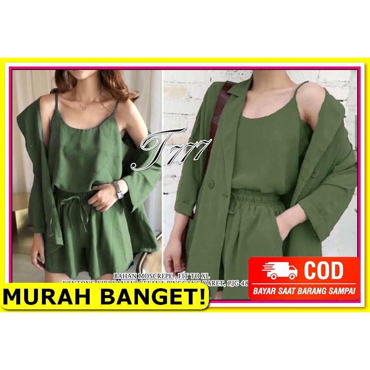 *Terlaris눵 Blazer Wanita Outerwear Panjang Jenice Jumbo Murah M UN125 Stelan Blazer Ririn Army [Se