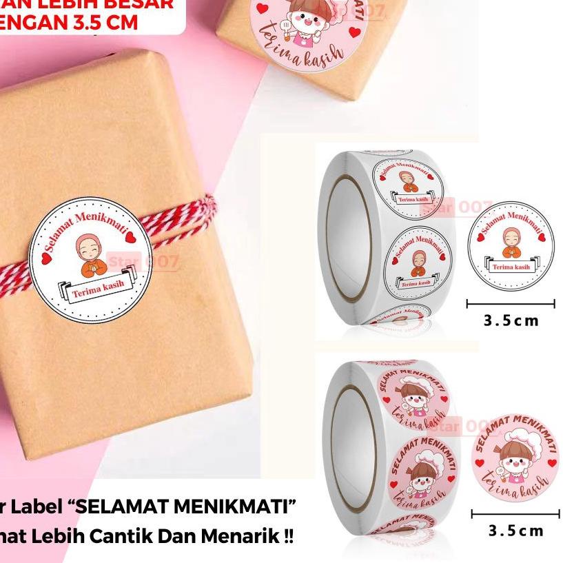 

Trendy 1 ROLL ISI 500 PCS STIKER UKURAN 3.5 CM SELAMAT MENIKMATI UKURAN BESAR - STICKER MAKANAN THANK YOU LABEL