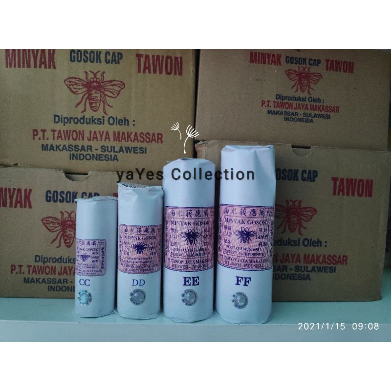 Minyak gosok cap tawon ORI CC DD EE FF asli makasar ORIGINAL obat batuk sakit perut mual gigi pijit 20 30 60 90 ml