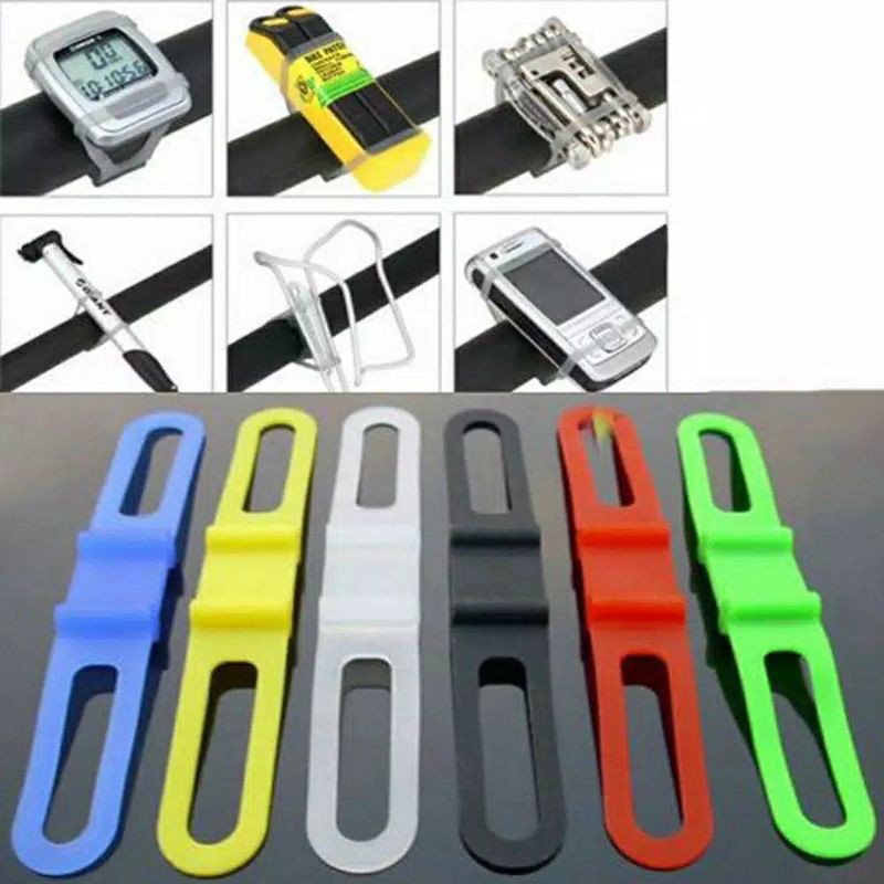 Holder Senter Silikon Karet Sepeda Strap Tali Bracket Pengikat Lampu